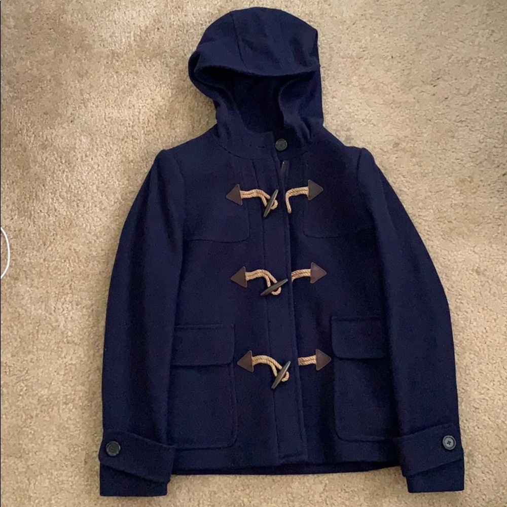 J.Crew Melton Wool Navy Short Coat Size 4